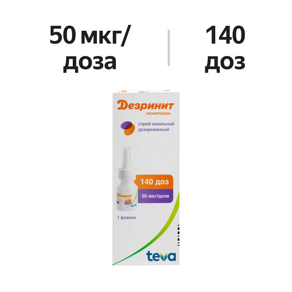 Дезринит спрей назальный дозированный 50 мкг/доза 140 доз