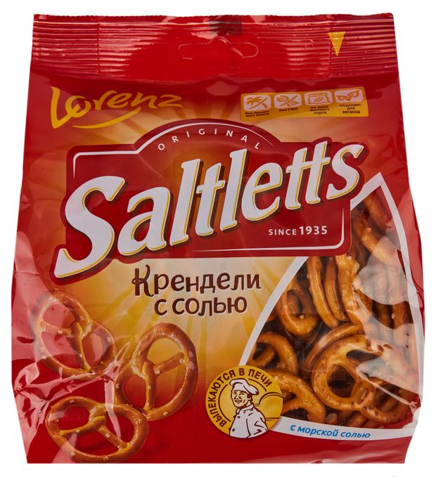 

Крендели Lorenz Saltletts с солью 150 г дизайн упаковки в ассортименте