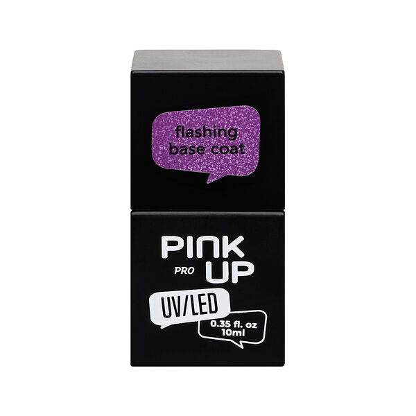 Светоотражающая база для ногтей Pink Up Pro UV/LED flashing base coat, тон 21, 10 мл