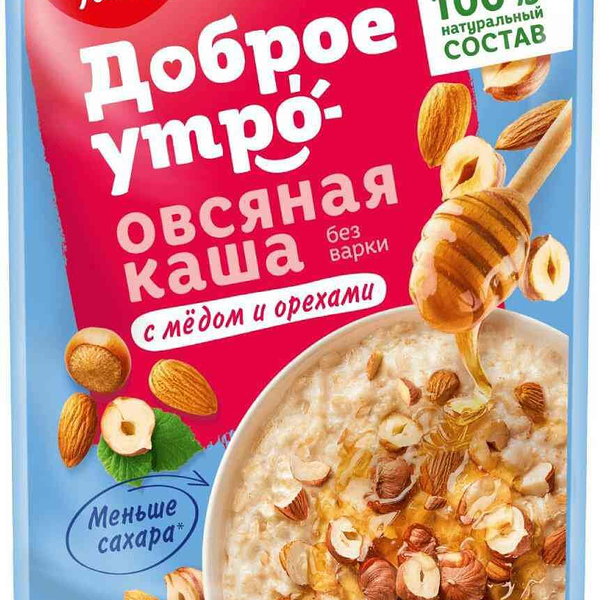 Каша овсяная Увелка 5 злаков мед и орехи 40 г