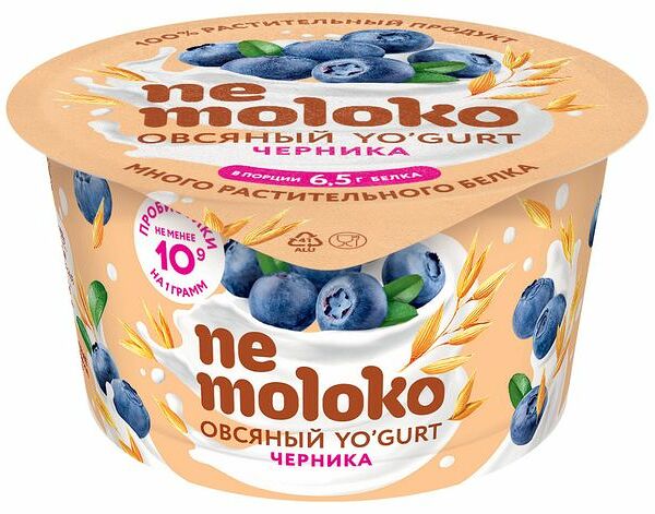 Йогурт Nemoloko овсяный с черникой 130 г