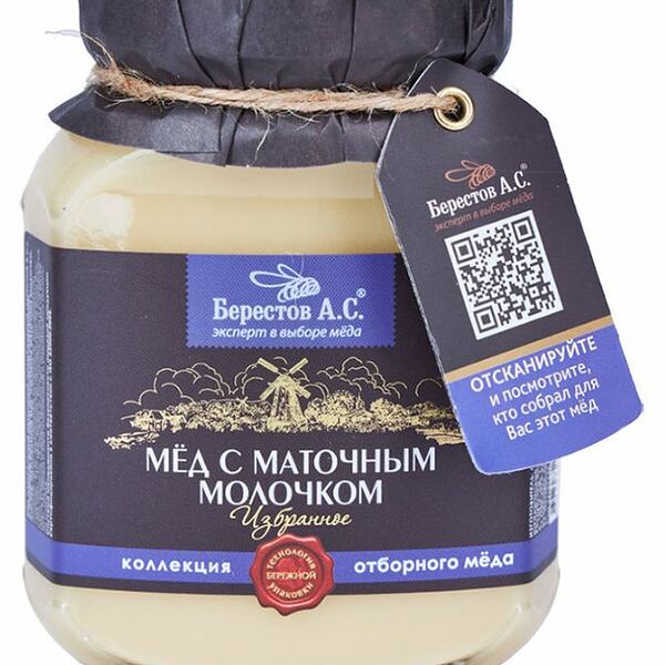Мёд Берестов А.С. Избранное с натуральным маточным молочком, 500г