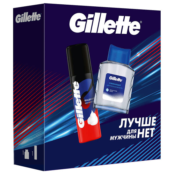 Набор подарочный Gillette Лосьон после бритья 50 мл + Пена для бритья 50 мл