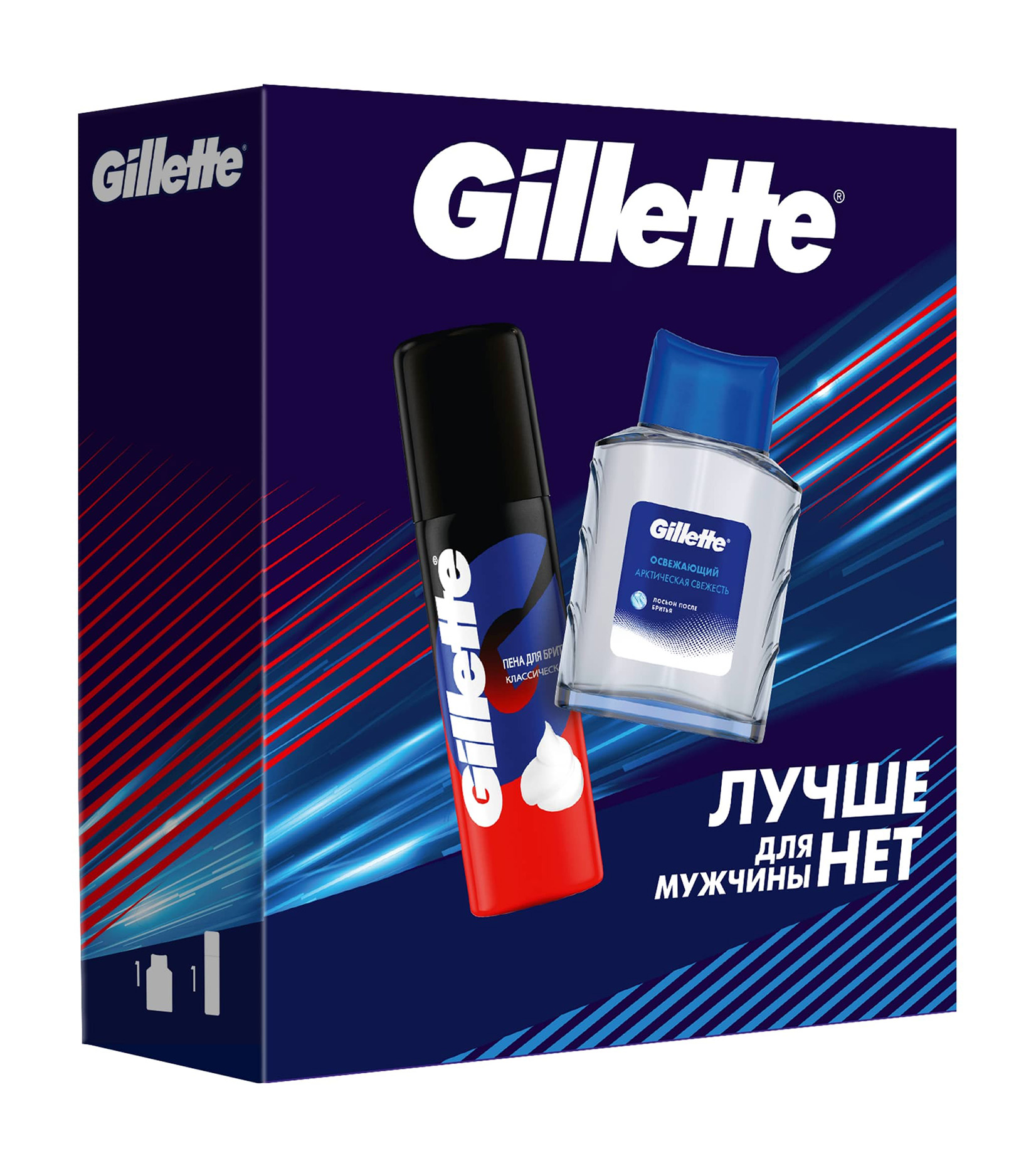 

Набор подарочный Gillette Лосьон после бритья 50 мл + Пена для бритья 50 мл