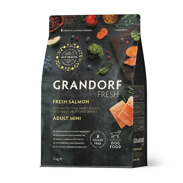 Сухой корм Grandorf Fresh для собак мелких пород с лососем и бататом 3 кг