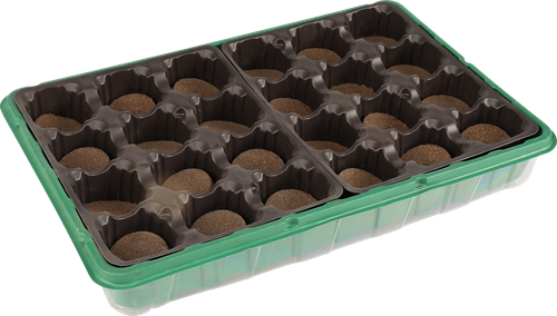 

Мини-парник для выращивания рассады с торфяными таблетками 41 мм 24 шт., кассета, лоток и крышка, арт. 64339