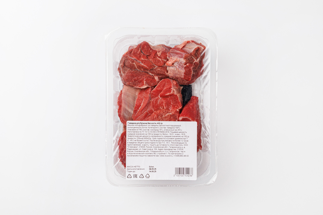 

Говядина для бульона без кости 400 г