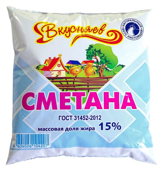 

Сметана Вкусняев 15% 430 г