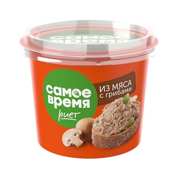 Риет из мяса с грибами 150г п/б с крышкой