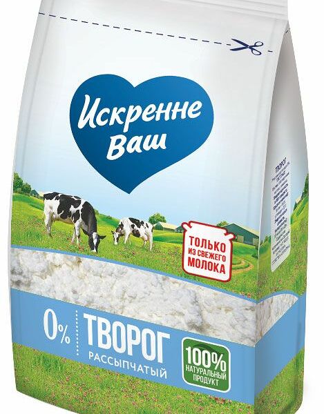 Творог Искренне Ваш рассыпчатый обезжиренный 0%