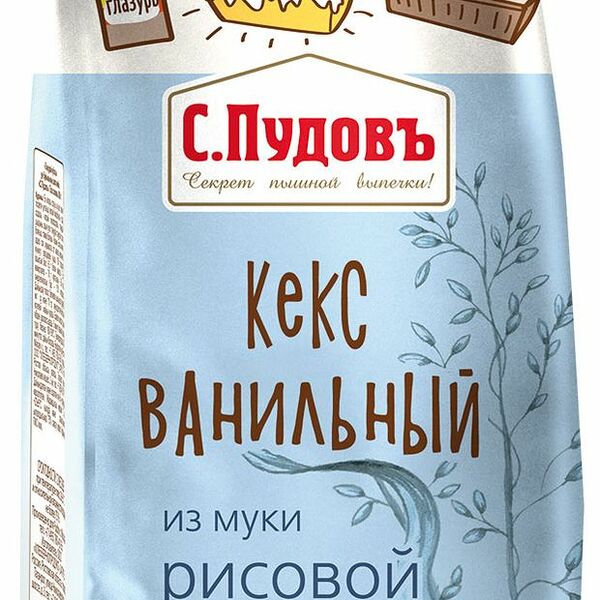 Смесь для выпечки С.Пудовъ кекс ванильный из рисовой муки без глютена 300 г