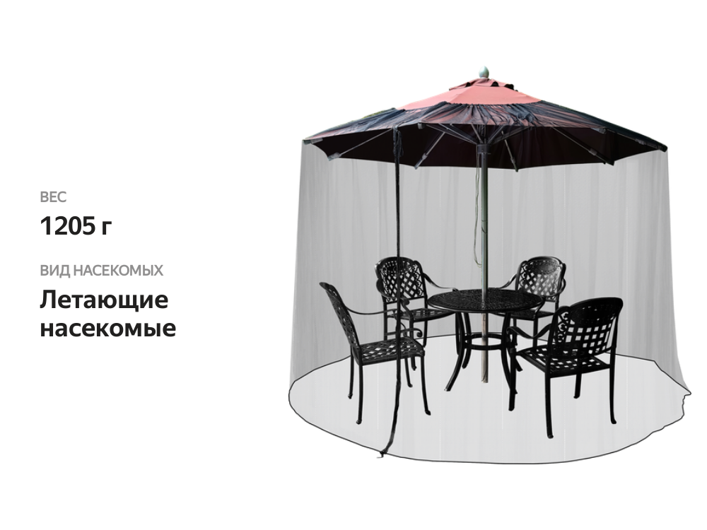

Москитная сетка Giardino Club на садовый зонт 300 см