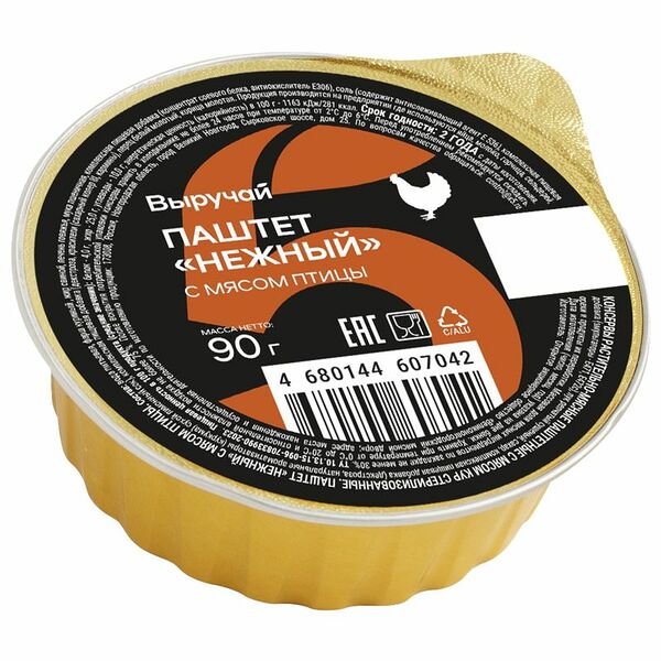 Паштет Выручай Нежный с мясом птицы 90 г