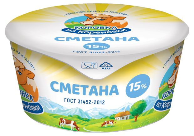 

Сметана Коровка из Кореновки 15% 180 г