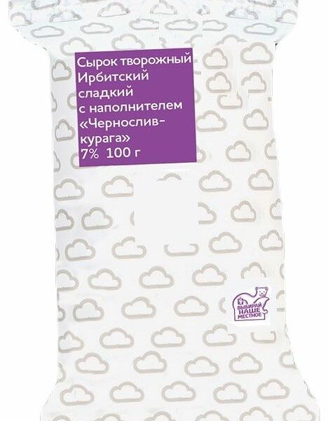 Сырок творожный Ирбитскоий чернослив-курага 7% 100 г