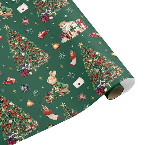 Упаковочная бумага Пакетико новогодняя Рождественская 70*100см в ассортименте