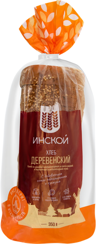 

Хлеб Инской ржано-пшеничный, деревенский в нарезке, с кунжутом и семенами подсолнечника 350 г
