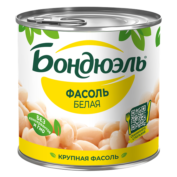 Фасоль консервированная Бондюэль белая «Классическая» 400 г