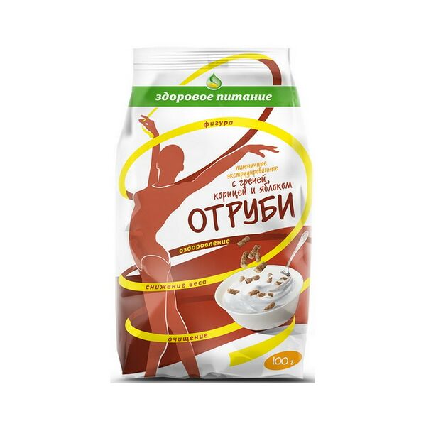 Отруби Здор. питание экстр. пшен. с гречей, корицей и яблоком 100 гр.