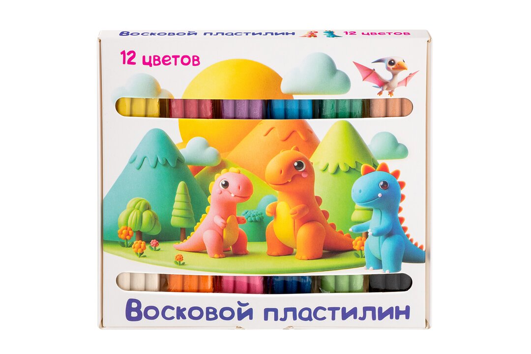 

Пластилин Genio Kids для лепки восковой 12 цветов