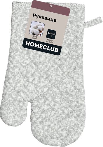

Рукавица кухонная Homeclub Диагональ 18 x 30 см серая