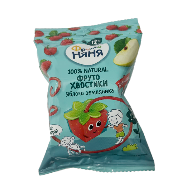 Фруто ньянья фруктовые хвостики яблоко клубника 15г