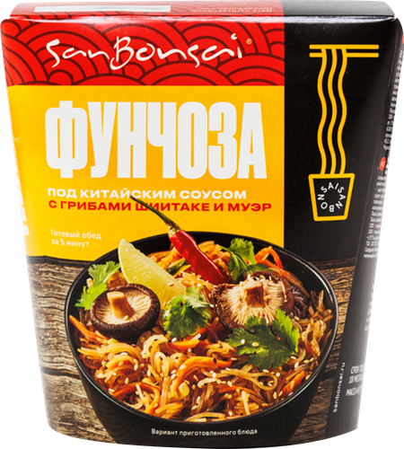 

Вермишель SanBonsai фунчоза под китайским соусом с грибами шиитаке и муэр 120 г