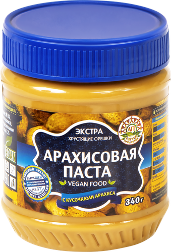 

Паста арахисовая Азбука продуктов с кусочками арахиса, 340 г