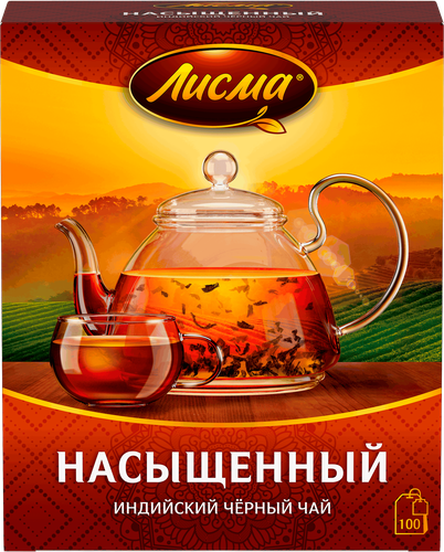 

Чай чёрный Лисма Насыщенный 100 пакетиков 180 г