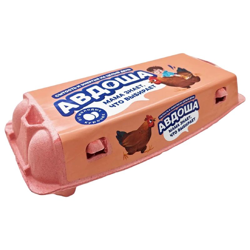 

Яйца Авдоша куриные пищевые столовые белые 2 категории 10 шт 450 г