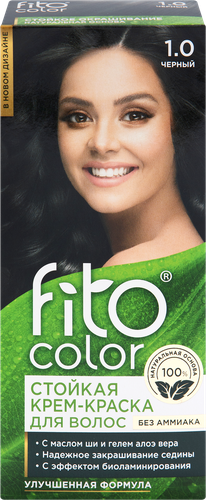 

Стойкая крем-краска для волос Fito color 1.0 Чёрный 115 мл