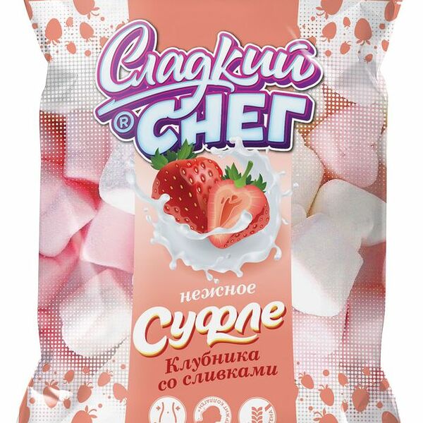 Суфле Сладкий Снег нежное клубника со сливками 85 г