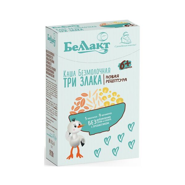 Каша безмолочная Беллакт из трех злаков обог вит мин 200г ДП