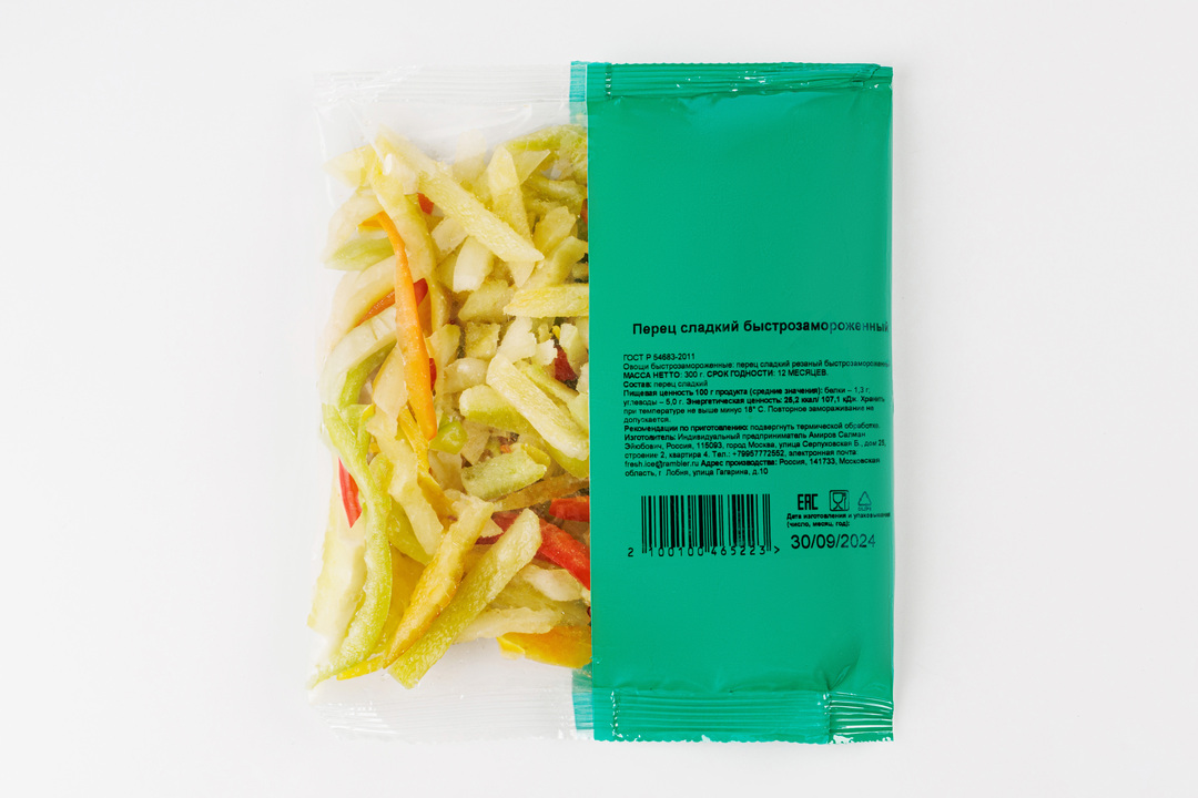 

Перец сладкий быстрозамороженный(Продукт замороженный)