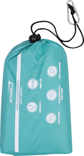 Коврик для пляжа и пикника Actiwell с пластиковыми колышками 137х180 см, цвет в ассортименте