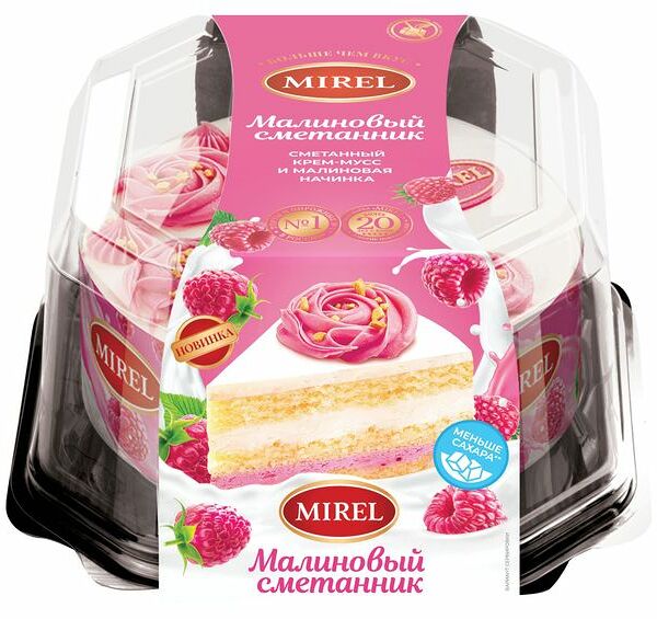 Торт Mirel Малиновый сметанник, 650 г