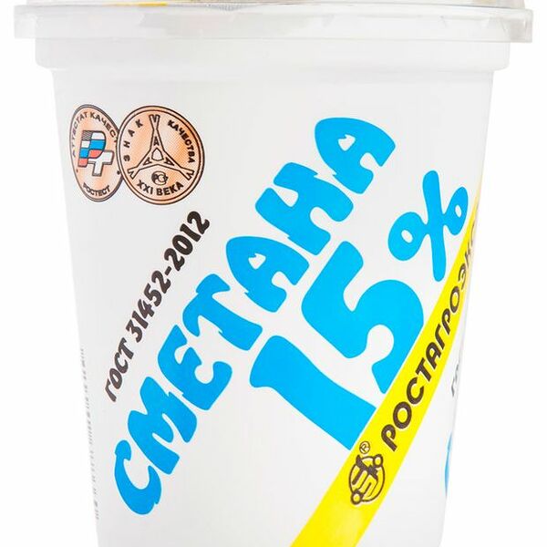 Сметана Ростагроэкспорт 15%, 320 г