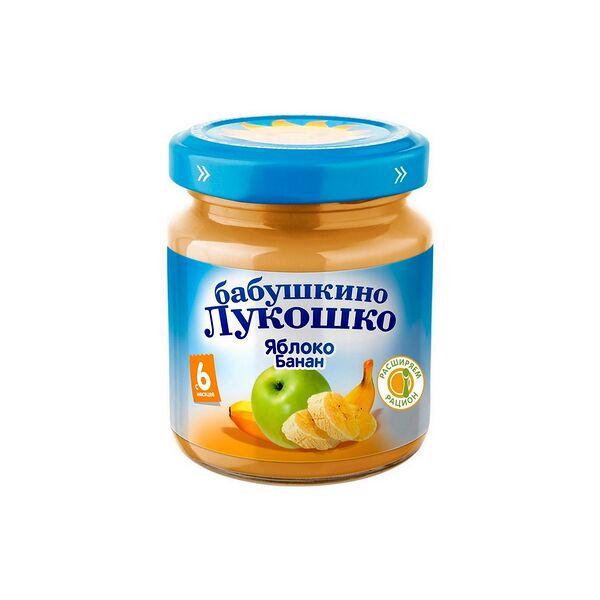 Пюре фруктовое Бабушкино Лукошко из яблок и бананов100г ДП