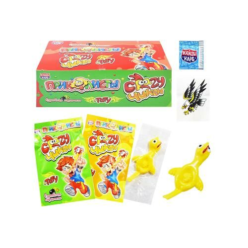 Взрывная карамель с тату Crazy Чикен Канди клаб 1 г, 1 шт. в ассортименте