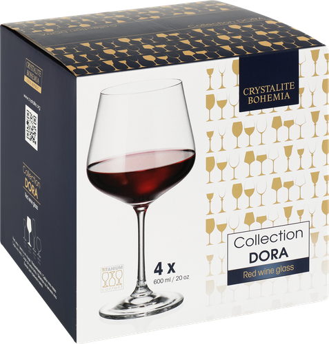 

Набор бокалов для вина Crystalite Bohemia Dora 600 мл стекло арт. 67034 4 шт.
