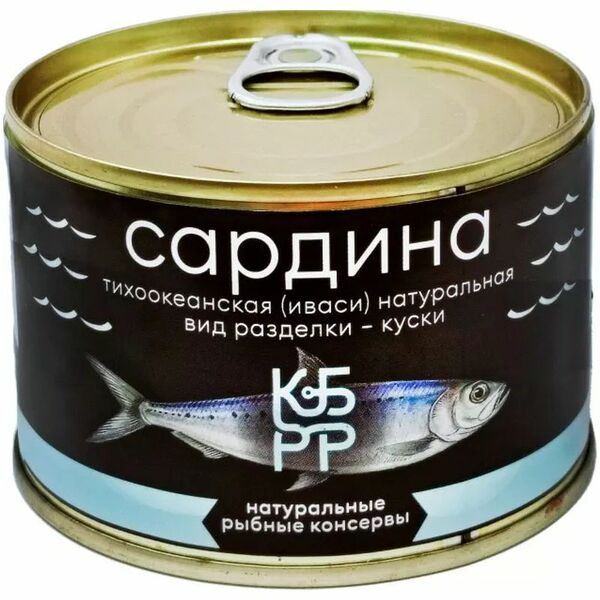 Сардина тихоокеанская Курильский берег иваси натуральная куски 250 г
