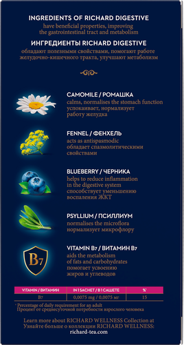 

Чай зеленый Richard Digestive 20 пакетиков, 30 г