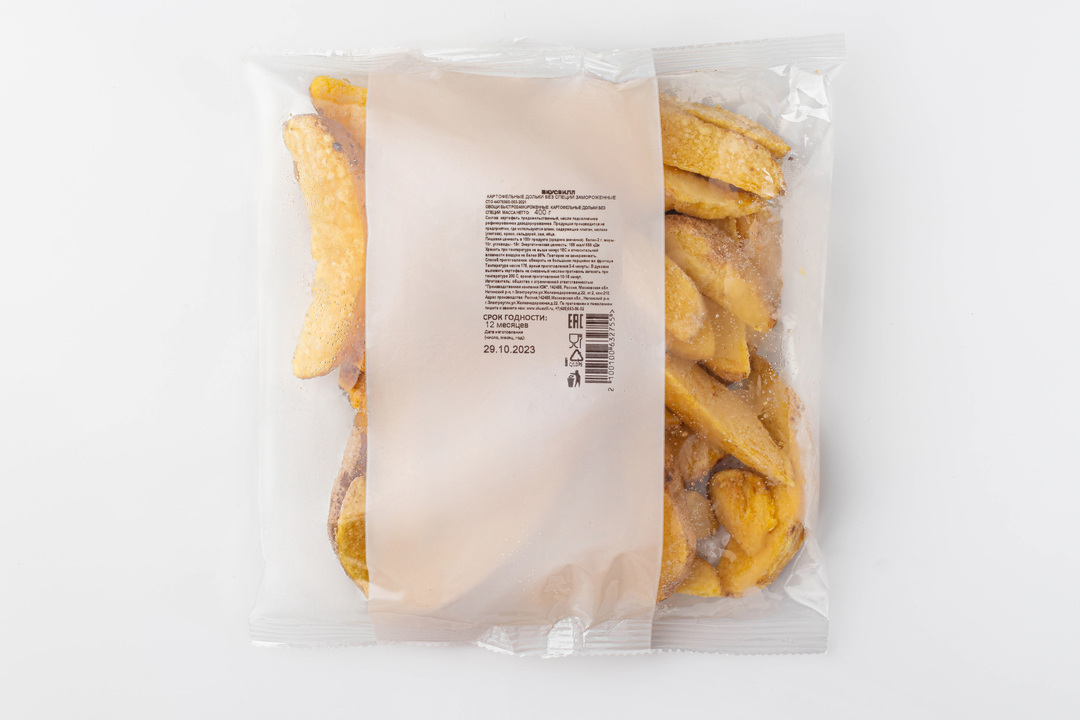 

Картофельные дольки без специй, зам.(Продукт замороженный)