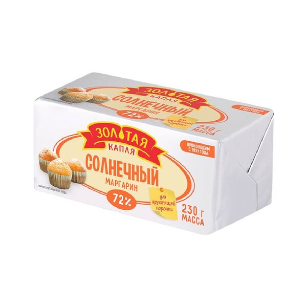 Маргарин Золотая капля Солнечный 72%  230г фольга