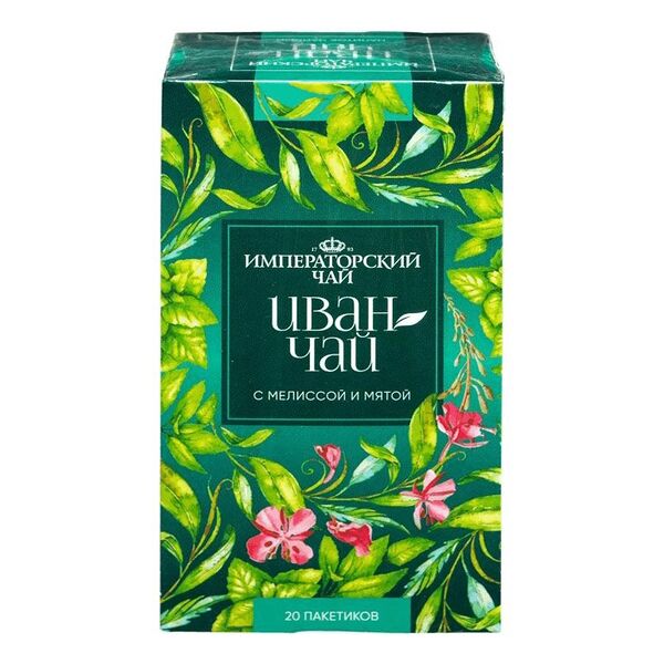 Чайный напиток травяной Императорский чай Иван-чай с мелиссой и мятой в пакетиках 24 г