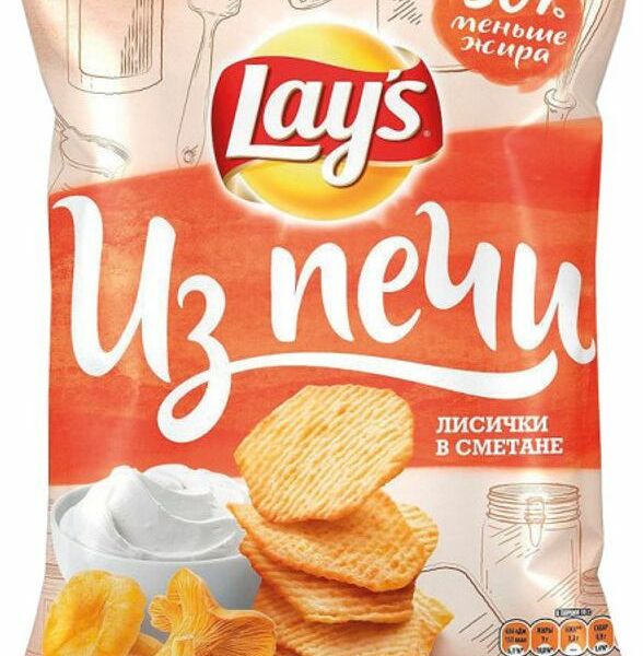 Картофельные чипсы Lay's Из печи Лисички в сметане 85 г