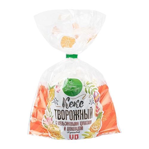

Кекс Родные просторы творожный с апельсиновыми цукатами и шоколадом 310 г