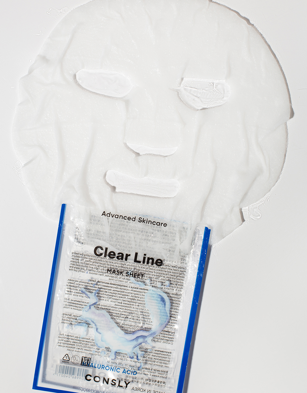 

Маска тканевая Consly Advanced Skincare Clear Line Hyaluronic Acid Mask Sheet увлажняющая с гиалуроновой кислотой 25 мл