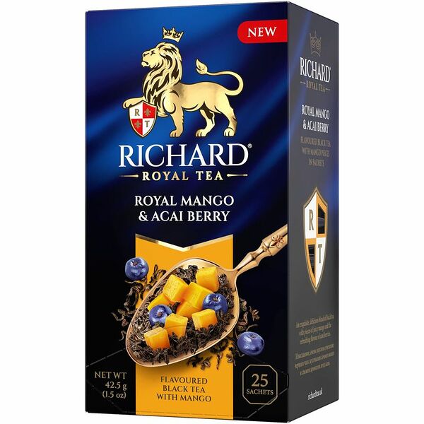Чай чёрный Richard Royal Mango & Acai Berry 25 пакетов 42.5 г