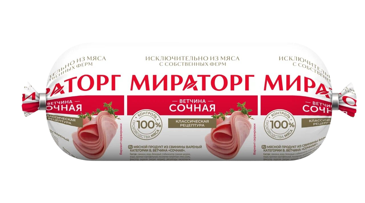 

Ветчина Мираторг Сочная 400 г